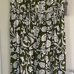 MSK Green and White Patterned Dress